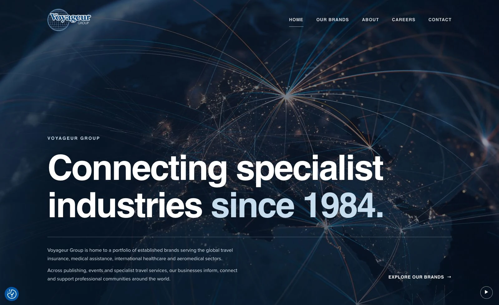 Fresh capture of the live Voyageur Group website